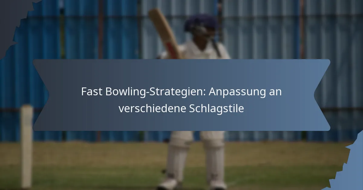 Fast Bowling-Strategien: Anpassung an verschiedene Schlagstile