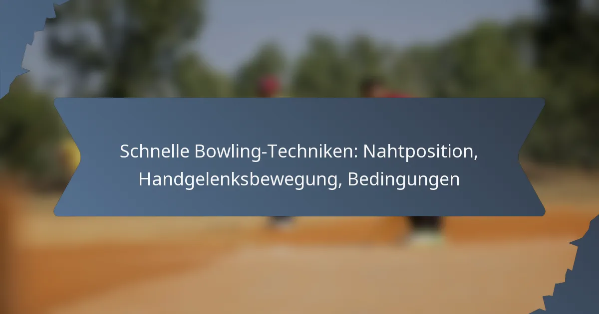 Schnelle Bowling-Techniken: Nahtposition, Handgelenksbewegung, Bedingungen