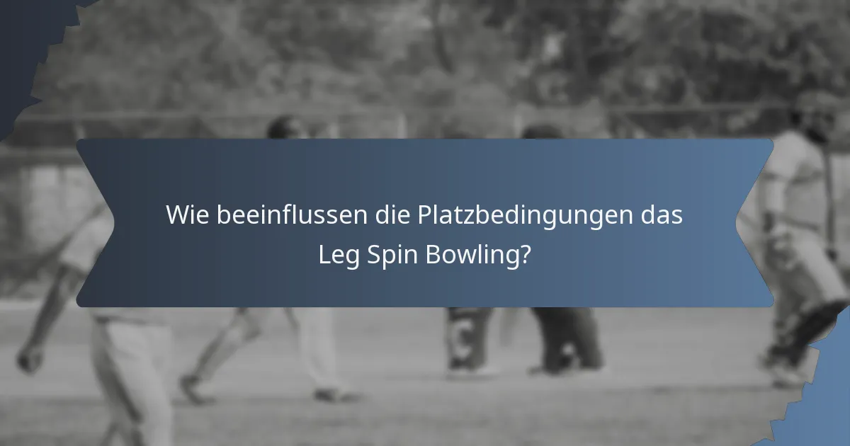 Wie beeinflussen die Platzbedingungen das Leg Spin Bowling?